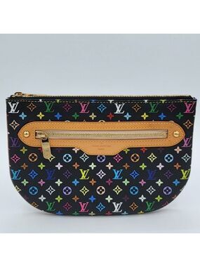 Louis Vuitton Multicolor Murakami Noir / Black Pochette GM FIRM PRICE
